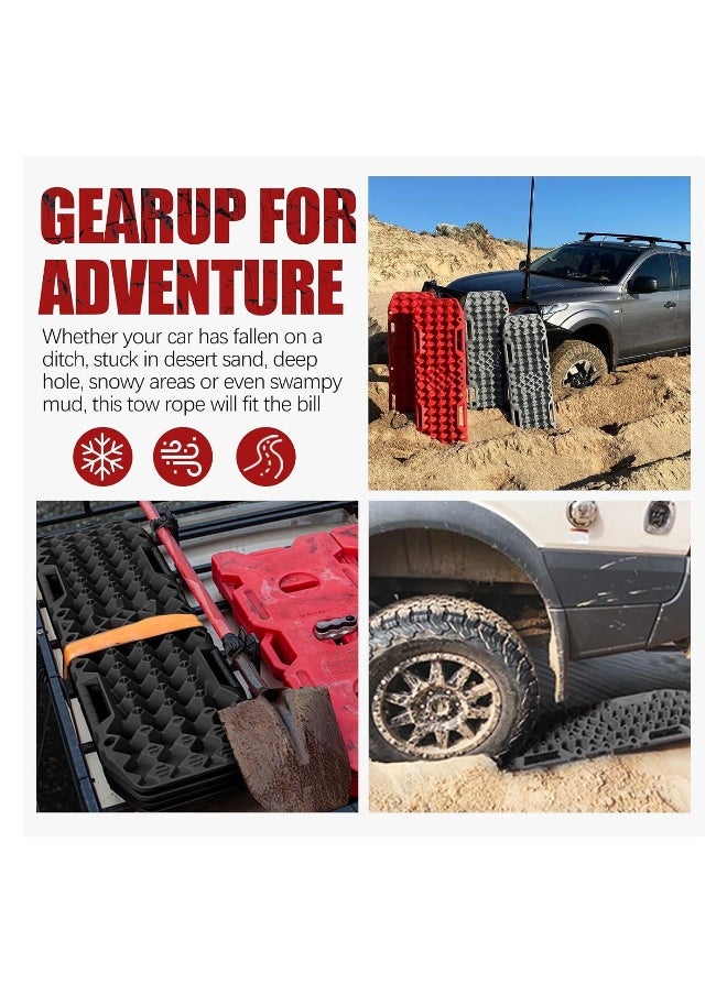 Generic - Off-Road Board, Anti Sinking Plate Traction Boards with Jack Base, 1 Pair Recovery Tracks 4X4 car Truck Tire Traction Mat with Bag -Sand, Mud, Snow Ladder Ramps (Black) - Image 1