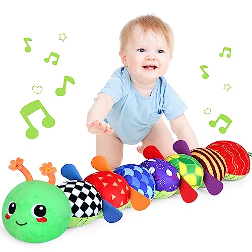 KMUYSL Baby Toys 06 612 Months Sensory Music Animal Stuffed Toy for 0 1 2 3 4 5 6 Months Plush Toy with Crinkle and Rattles for Infant Newborn Tummy Time Toys Gifts for 03612 Month - Image 1