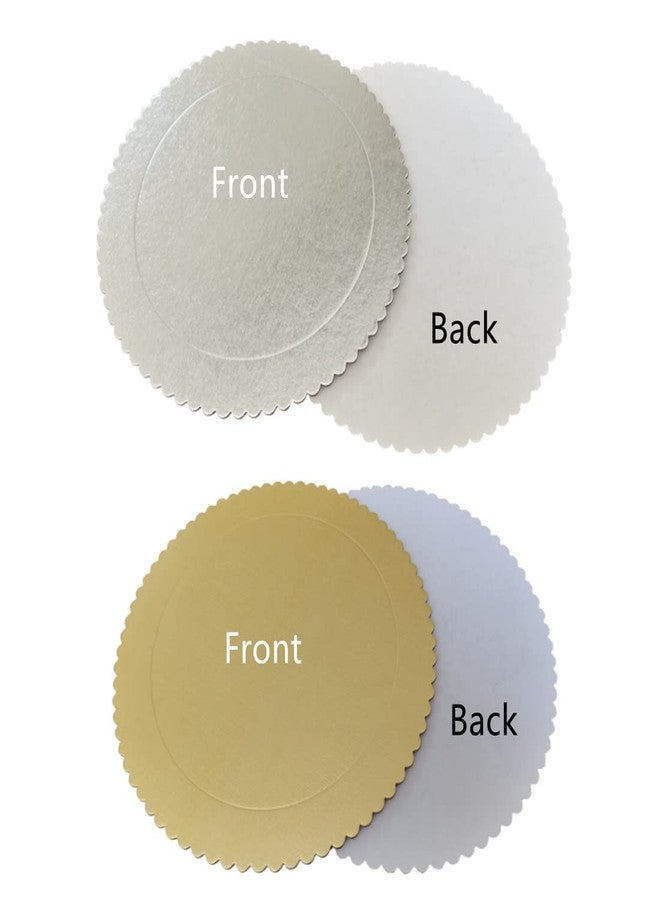 Jilukibo Disposable Round Cake Boards, Grease Proof 8" Circle Cake Base Cardboard Gold Silver Cake Plate Tray for Pizza Cake Decorating Stand (20 Pack, 8inch) - Image 4
