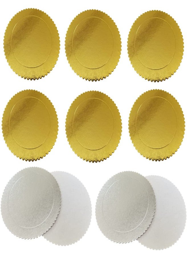 Jilukibo Disposable Round Cake Boards, Grease Proof 8" Circle Cake Base Cardboard Gold Silver Cake Plate Tray for Pizza Cake Decorating Stand (20 Pack, 8inch) - Image 1