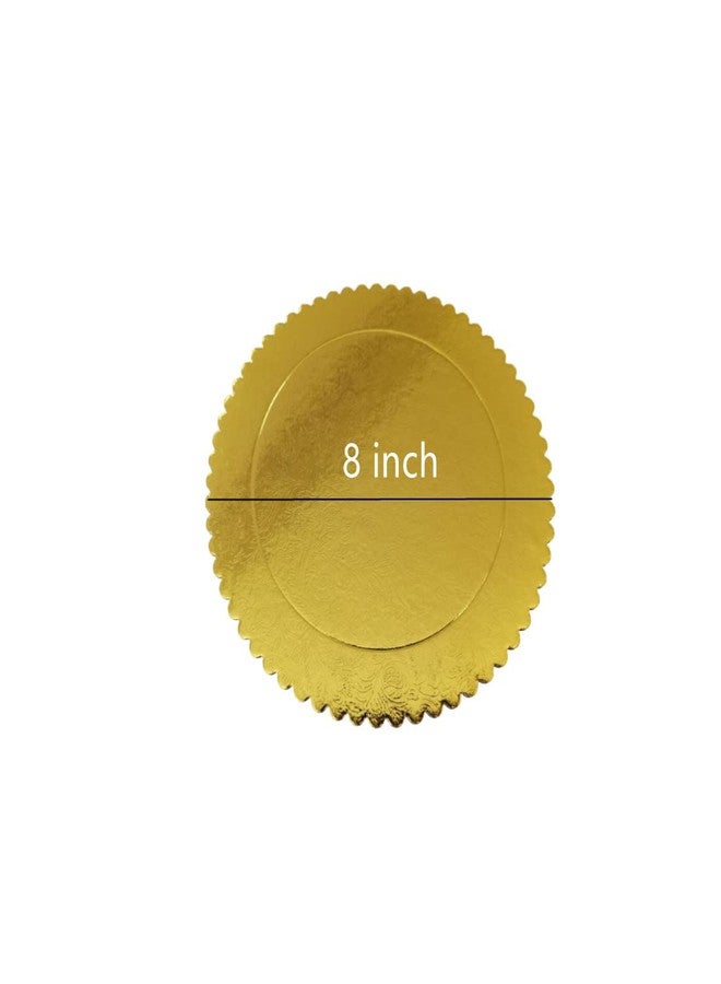 Jilukibo Disposable Round Cake Boards, Grease Proof 8" Circle Cake Base Cardboard Gold Silver Cake Plate Tray for Pizza Cake Decorating Stand (20 Pack, 8inch) - Image 2