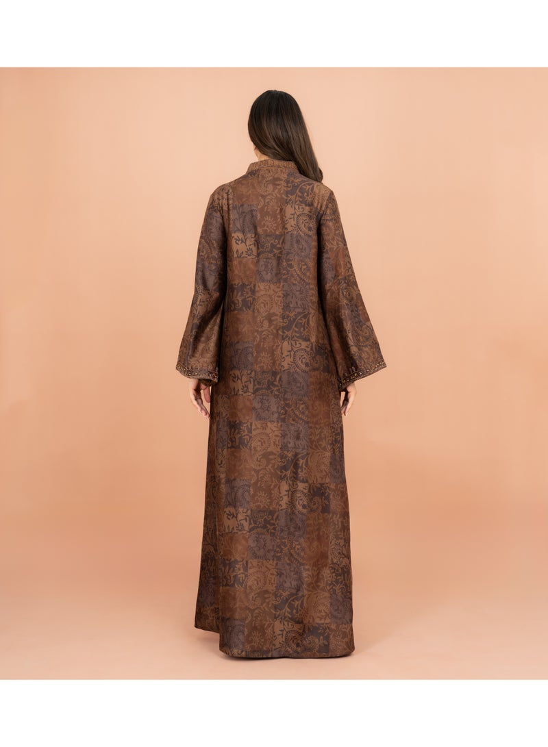 اكسا جلابية شتوية فاخرة مطرزة بالخرز - Image 4