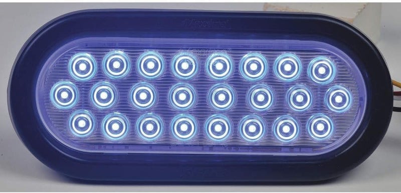 Maxxima M63201BCL 24 LED Blue Clear Lens 6" Oval Warning Flasher Light - Image 2