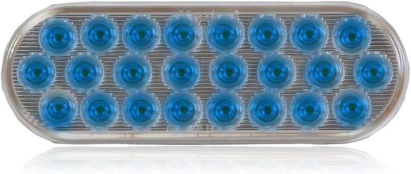 Maxxima M63201BCL 24 LED Blue Clear Lens 6" Oval Warning Flasher Light - Image 1