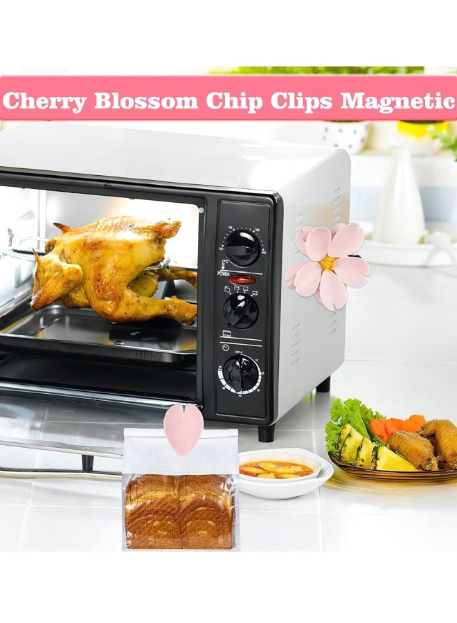 4PCS Magnetic Cherry Chip Clips, Strong Pink Snack Bag Sealing Clips for Fridge & Food Storage - Image 5
