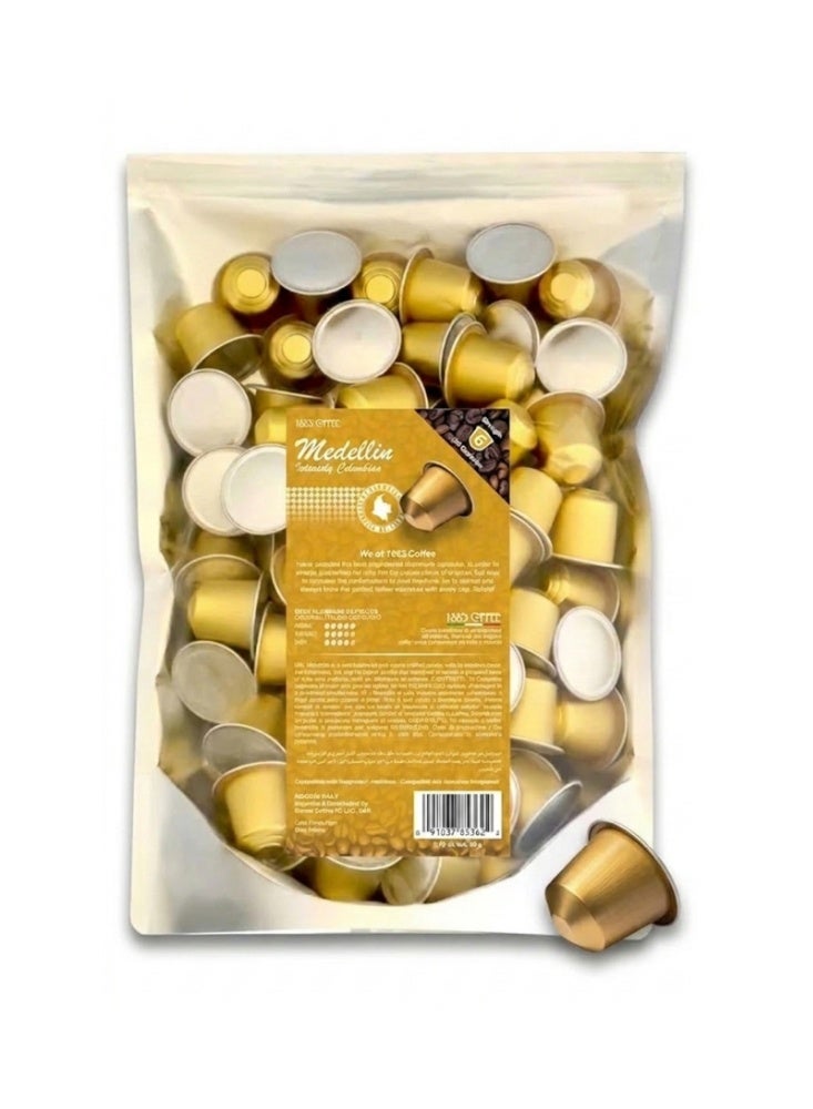 1883. coffee Medellin 100 Coffee Capsules in 100% Aluminum Recyclable to Infinity, Blend Intensity 3/5, Box with 100 Loose Capsules Compatible with Nespresso Machine, Made in Italy - Image 3