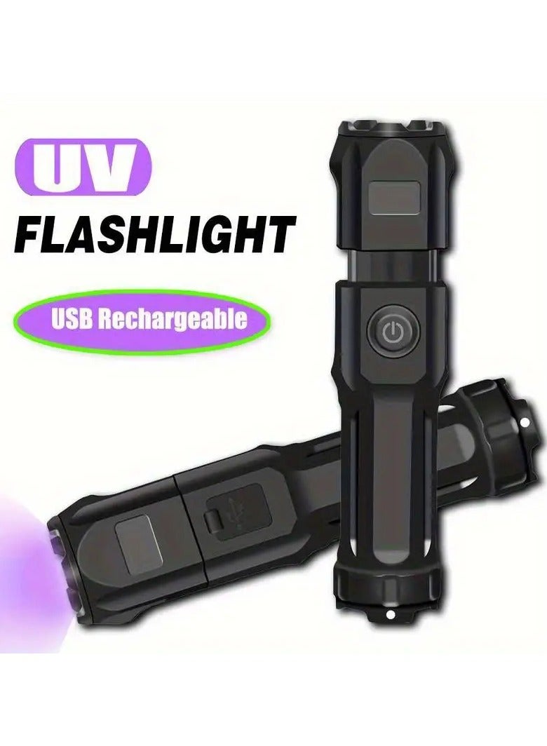 Portable Mini Handheld Scorpion Snake Animal Urine Detector Flashlight Outdoor Camping Climbing Hunting 1W 395nm LED Rechargeable ABS UV Zoomable 3 Modes 18650 Series Lithium Battery Non Waterproof Fluorescent Inspection USB Cable Included - Image 4