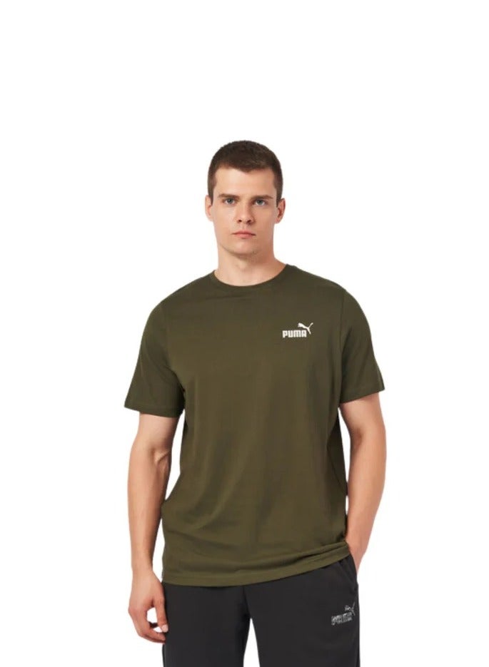 PUMA Ess Small Logo Tee (S) Dark Olive - Image 1