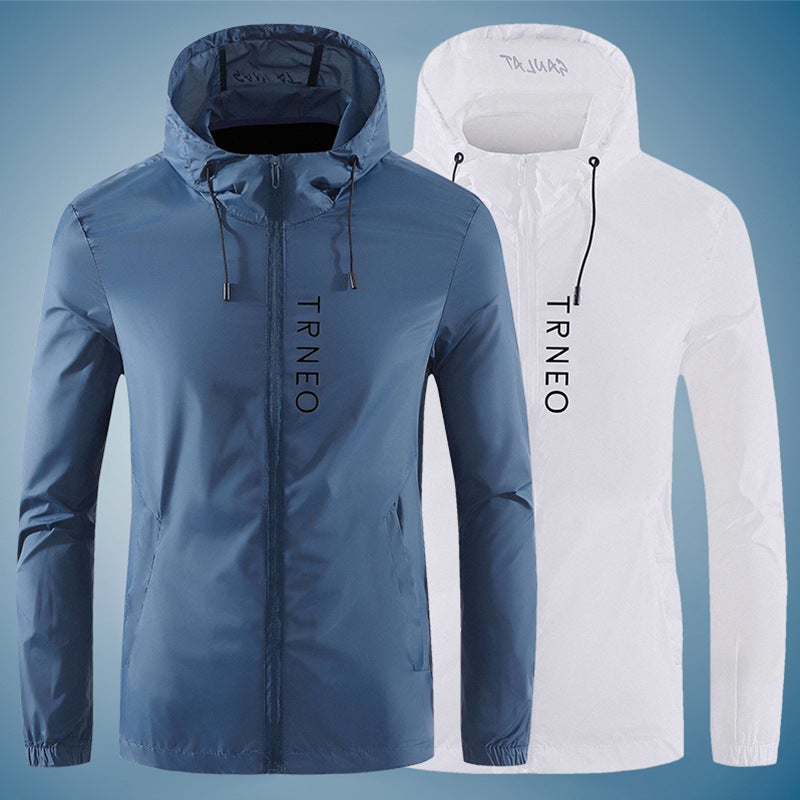 Hooded Sun Protection Clothing Men'S Printed Sun Protection Clothing Thin Quick-Drying Clothing Zipper Pocket Skin Clothing Long-Sleeved Top Versatile - Image 2