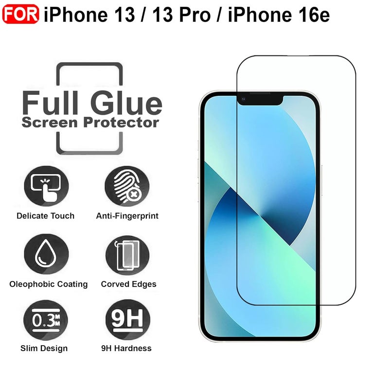 Cedo Tempered Glass for iPhone 13/13 Pro/iPhone 16e | Screen Protector Full HD Quality Tempered Glass Anti-Scratch Edge to Edge Coverage with Easy Installation Kit (Black) - Image 4