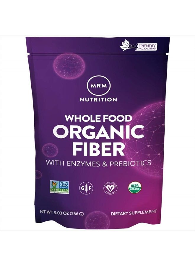 Nutrition Whole Food Organic Fiber | with Enzymes + Prebiotics | Insoluble + Soluble fibers | Digestive Health + Regularity | 6g Fiber per Serving | 32 Servings