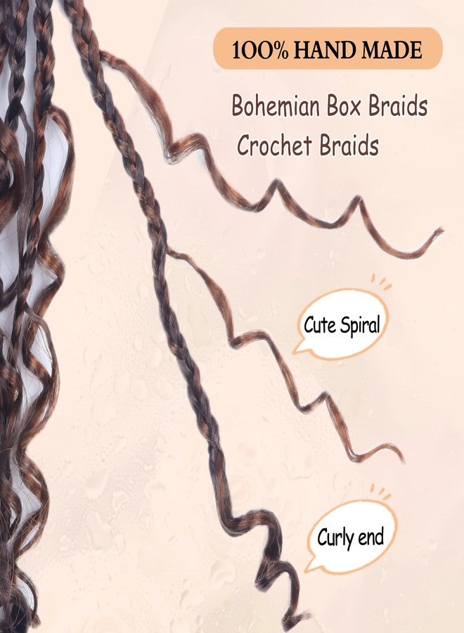 Julen 8 Pack Goddess Box Braids Crochet Hair for Black Women, 8 Inch Boho Box Crochet Braids Pre Looped with Curly Ends for Black Women P4-30 - Image 4