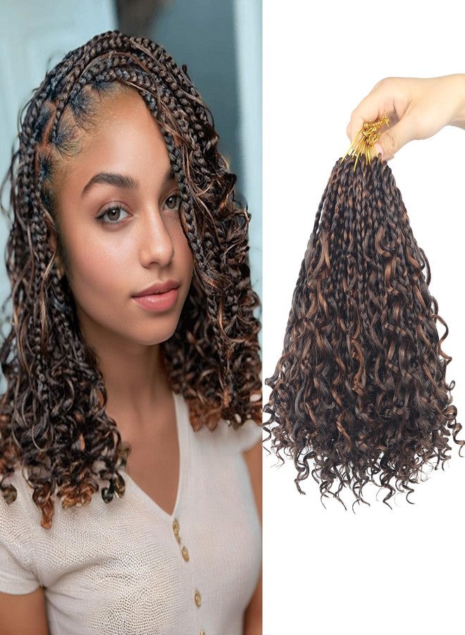 Julen 8 Pack Goddess Box Braids Crochet Hair for Black Women, 8 Inch Boho Box Crochet Braids Pre Looped with Curly Ends for Black Women P4-30 - Image 1