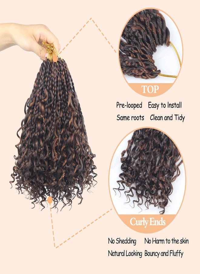 Julen 8 Pack Goddess Box Braids Crochet Hair for Black Women, 8 Inch Boho Box Crochet Braids Pre Looped with Curly Ends for Black Women P4-30 - Image 5