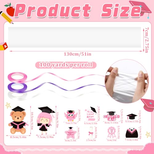 MARFOREVER 75 Pcs Preschool Graduation Candy Lei Making Kit 2025, 12 Candy Lei Tubing 60Pcs Graduation Paper Cut 3 Rolls Ribbons Congrats Grad Candy Leis Bags for Kindergarten Graduation Party Gifts - Image 2