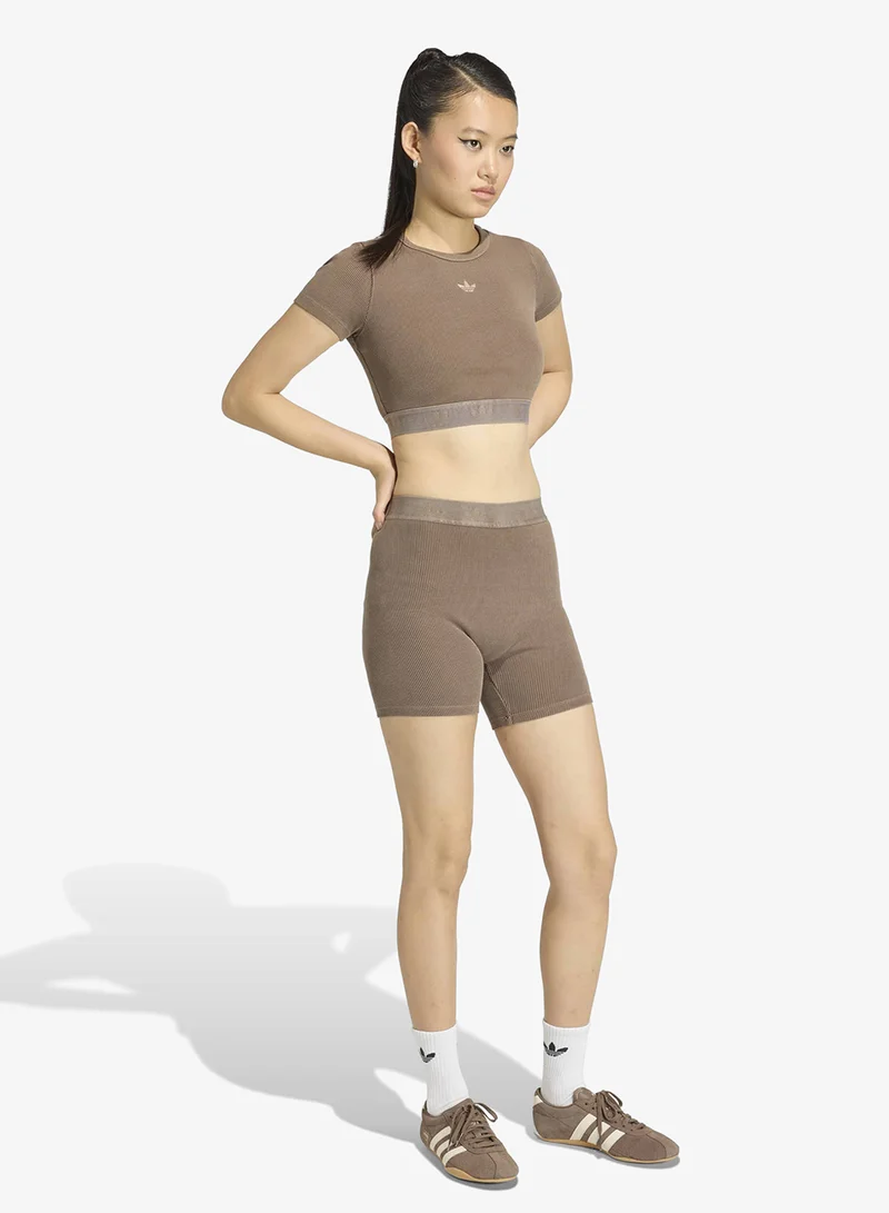 adidas Originals  Essentials Rib Tights 1/4 Washed for Women | Best Price UAE