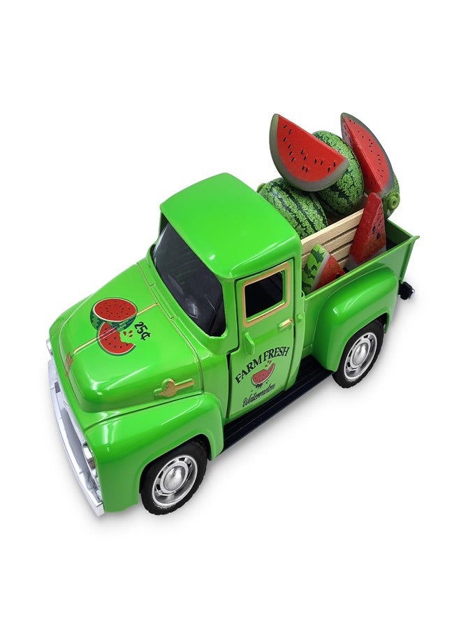 Teeloray Watermelon Summer Tiered Tray Decor Vintage Truck with Mini Watermelons Wooden Crate Farmhouse Kitchen Centerpieces for Tables Sweet Time Hello Summer Signs for Home Watermelon Party Decorations - Image 1