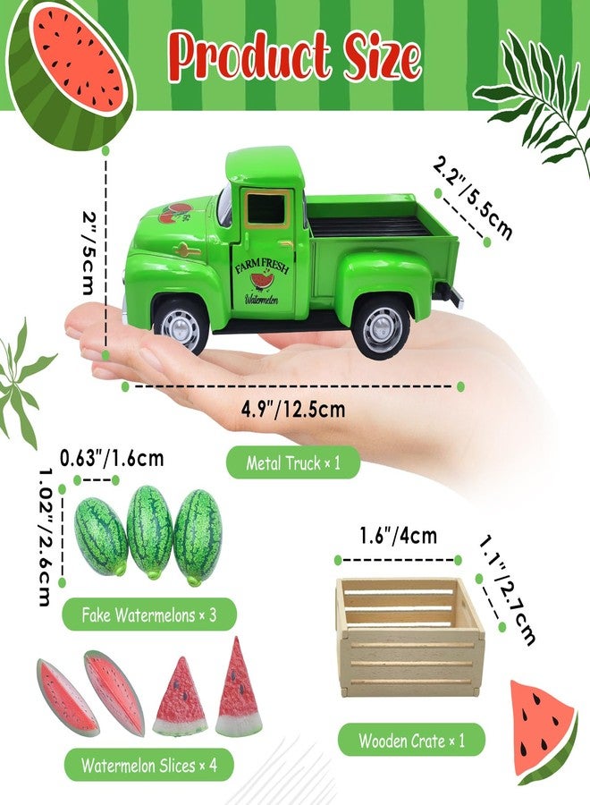 Teeloray Watermelon Summer Tiered Tray Decor Vintage Truck with Mini Watermelons Wooden Crate Farmhouse Kitchen Centerpieces for Tables Sweet Time Hello Summer Signs for Home Watermelon Party Decorations - Image 2
