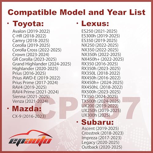 EPAuto CP157 (CF12157) Cabin Air Filter, Replacement for Toyota Camry, Corolla, RAV4, Prius, Highlander, Sienna, Lexus RX, NX, ES, Subaru Outback, Crosstrek, Mazda CX-9 - Fits 2016-2025 - Image 2