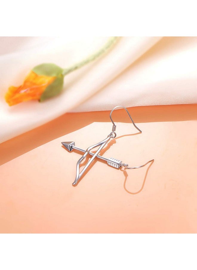 DAOCHONG S925 Sterling Silver Bow Arrow Dangle Drop Mismatched Asymmetry Earrings For Women  - Image 3