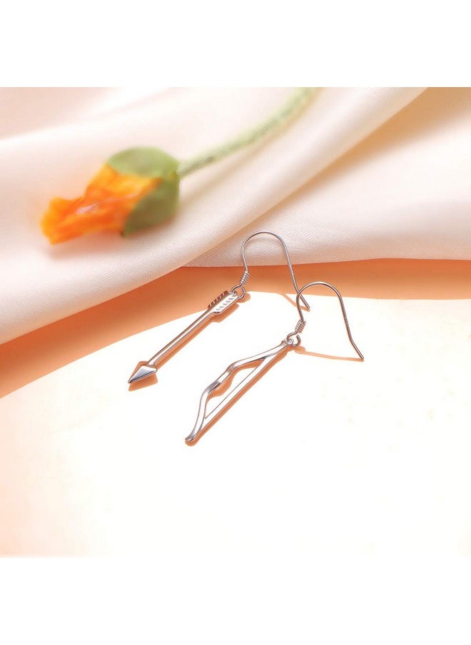 DAOCHONG S925 Sterling Silver Bow Arrow Dangle Drop Mismatched Asymmetry Earrings For Women  - Image 5