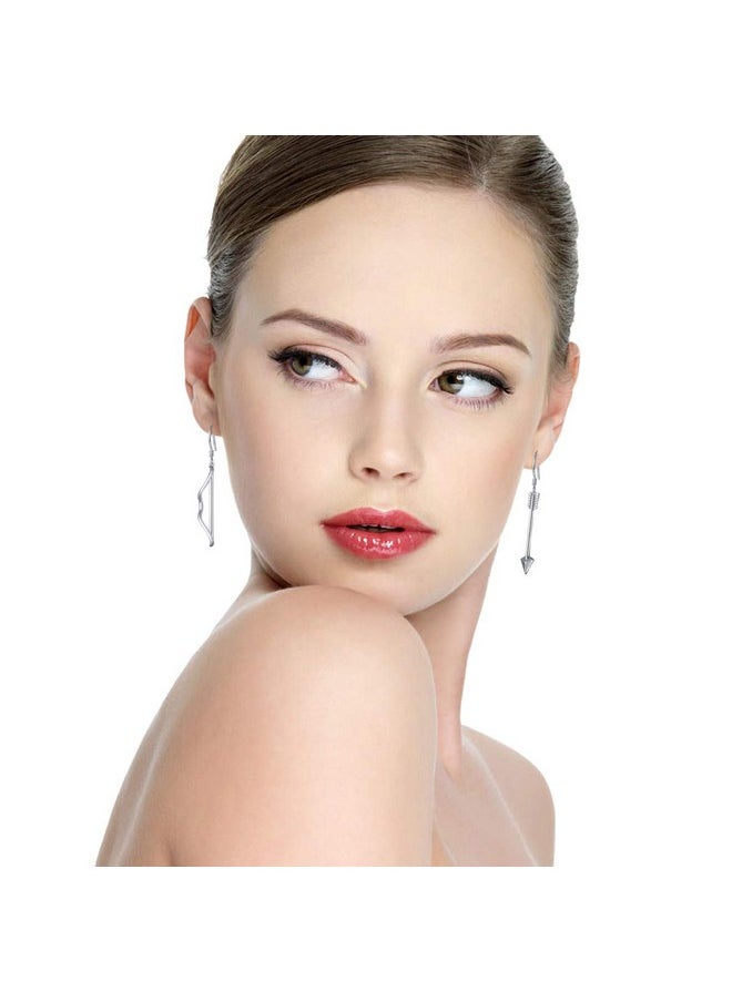 DAOCHONG S925 Sterling Silver Bow Arrow Dangle Drop Mismatched Asymmetry Earrings For Women  - Image 2