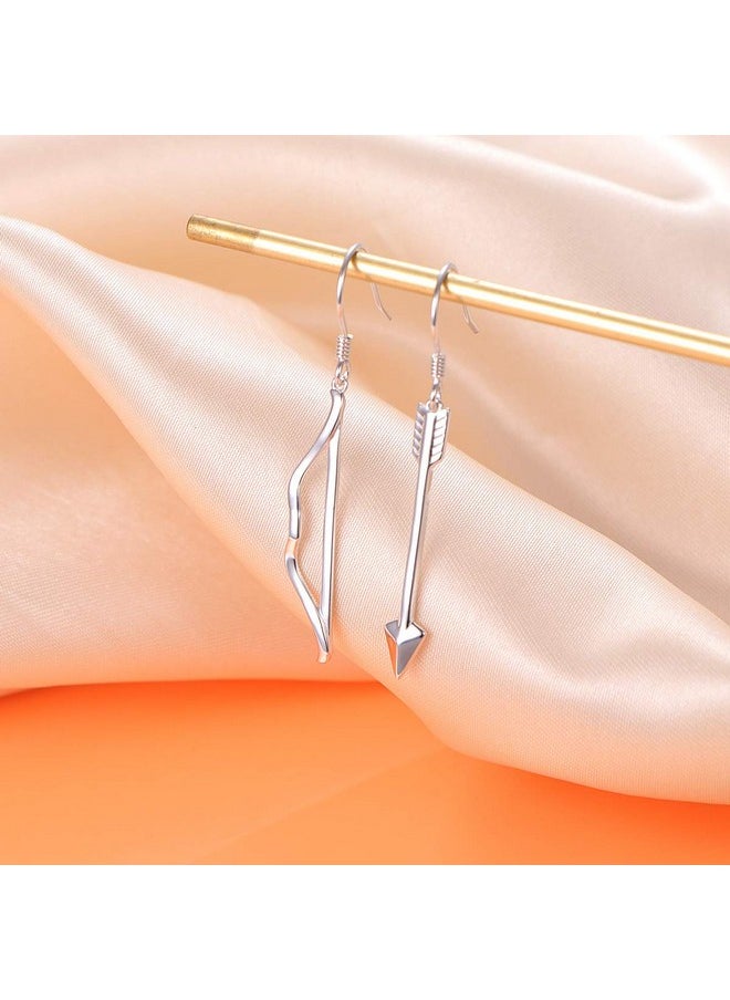 DAOCHONG S925 Sterling Silver Bow Arrow Dangle Drop Mismatched Asymmetry Earrings For Women  - Image 4