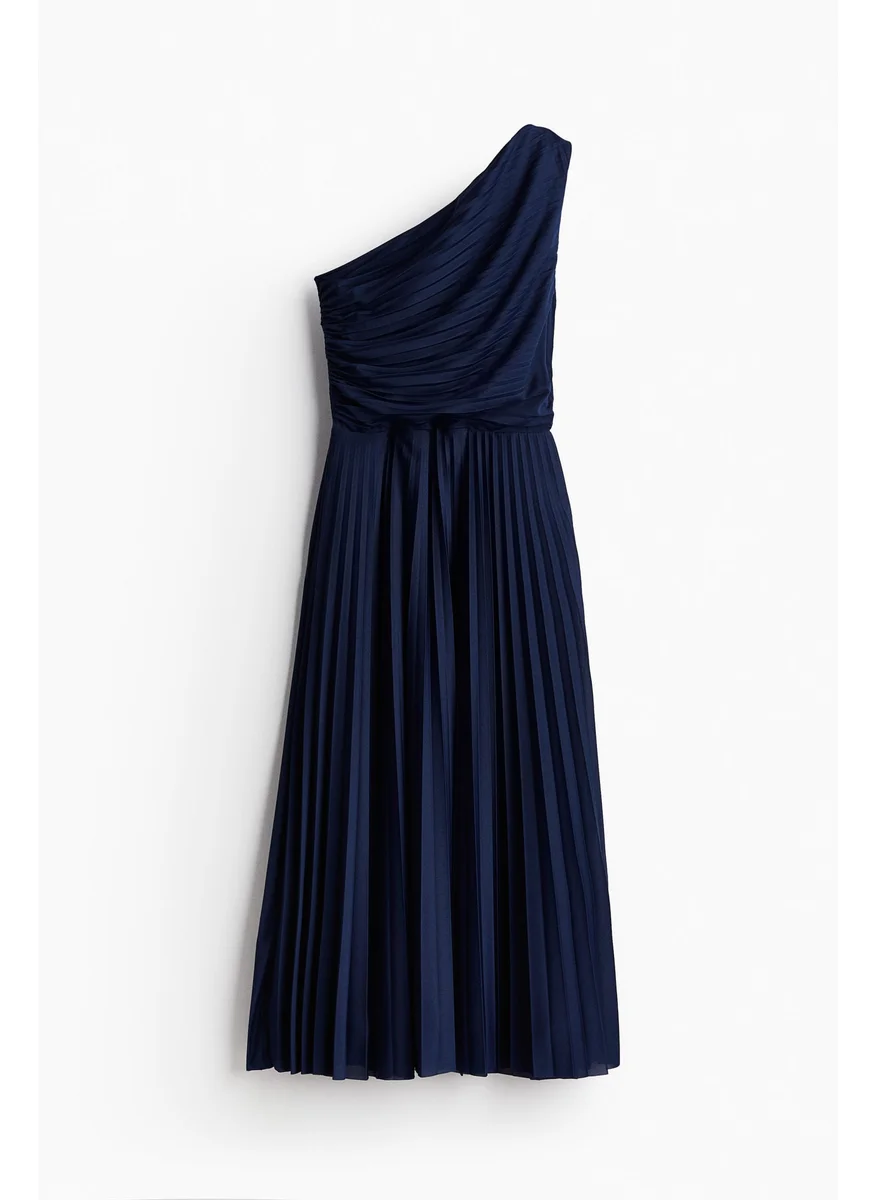اتش اند ام Pleated One-Shoulder Dress