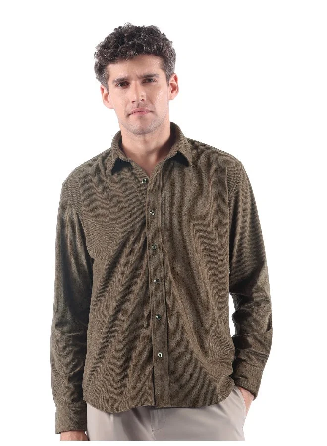 بيونغ قميص مخملي مقصوص بالليزر بنقوش زهور بلون بني قهوة