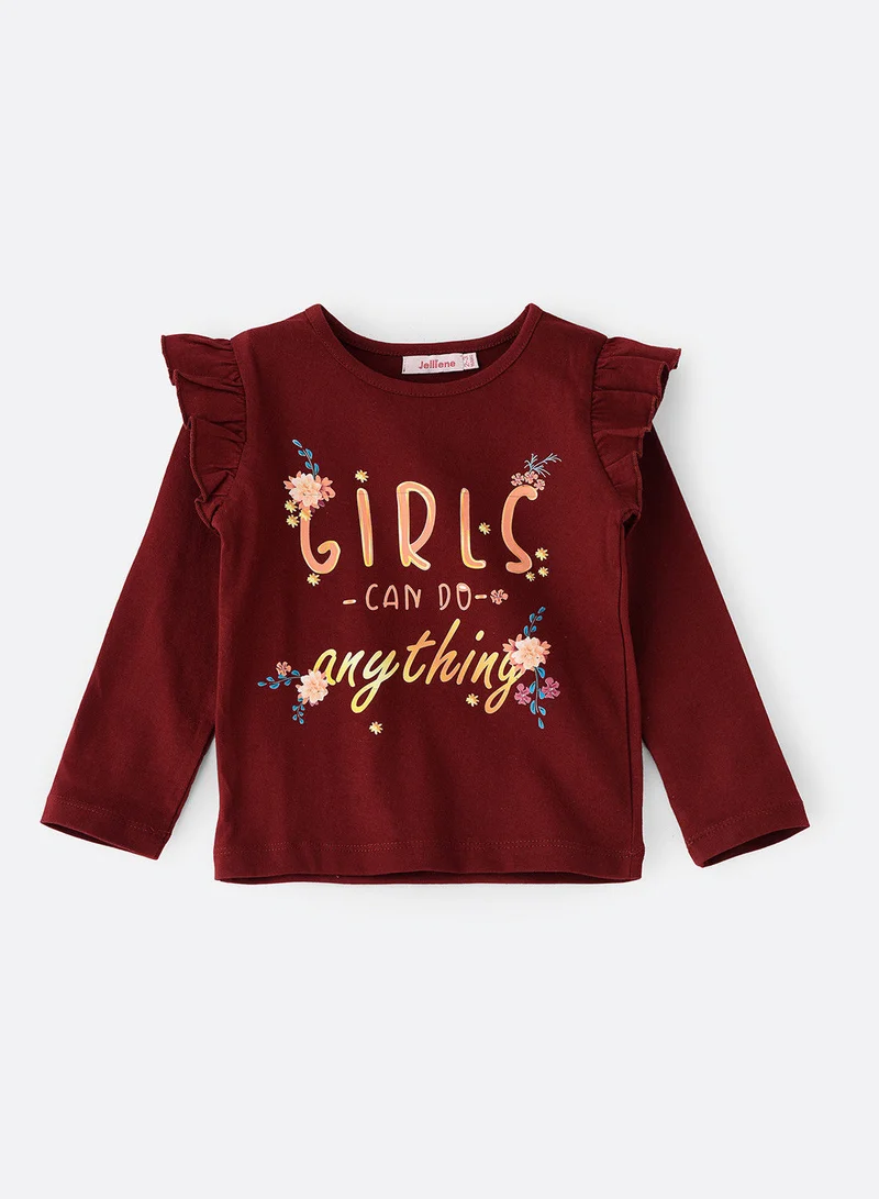 جيلين Knitted t-shirt with print at front