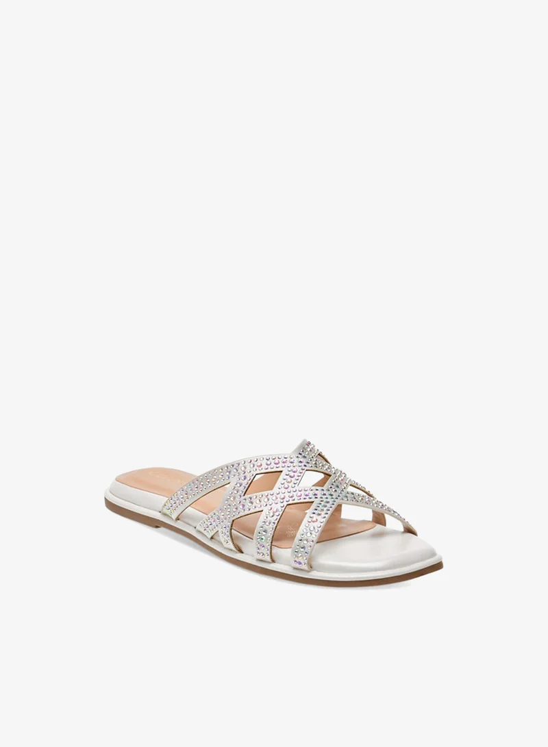 Celeste Girls' Embellished Slip-On Cross Strap Sandals Ramadan Collection