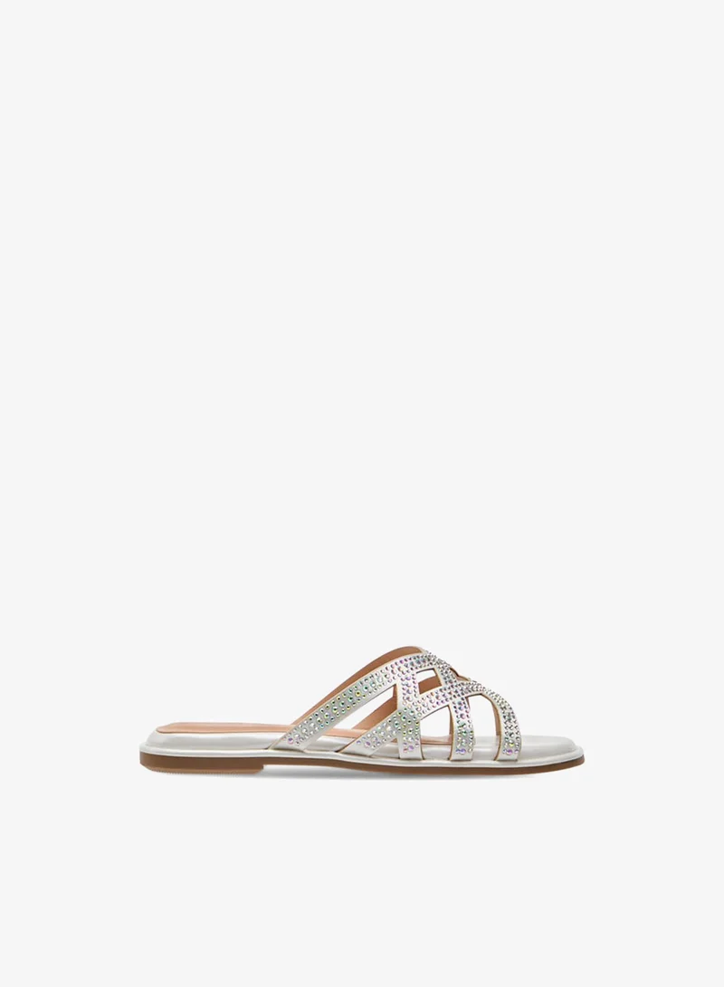 Celeste Girls' Embellished Slip-On Cross Strap Sandals Ramadan Collection