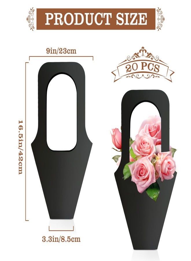 Cyblinia 20 Pack Flower Gift Bags With Handle - Hanging Bouquet and Wrapping Paper for Arrangement and Home Decoration - Image 2