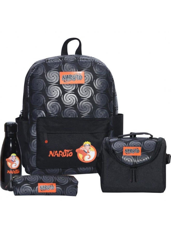 Shueisha Naruto 4-in-1 Backpack Set with Lunch Bag, Pencil Case & Water Bottle