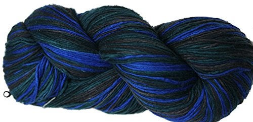 Knitsilk 100 Recycled and HandDyed Silk Roving Worsted Yarn Luxurious Soft Silk Roving Ideal for Knitting Crocheting Crafting Smooth Texture fabulous color100 gm225 yardsGrey and Blue