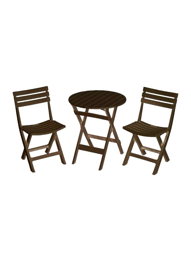 DANUBE HOME طقم شرفة كلاسيكا 1 + 2 مقعد | طقم طاولة وكراسي | طقم بيسرو مكون من 3 قطع لجميع الأجواء مع طاولة قهوة | أثاث بتصميم حديث للحديقة الخارجية - بني