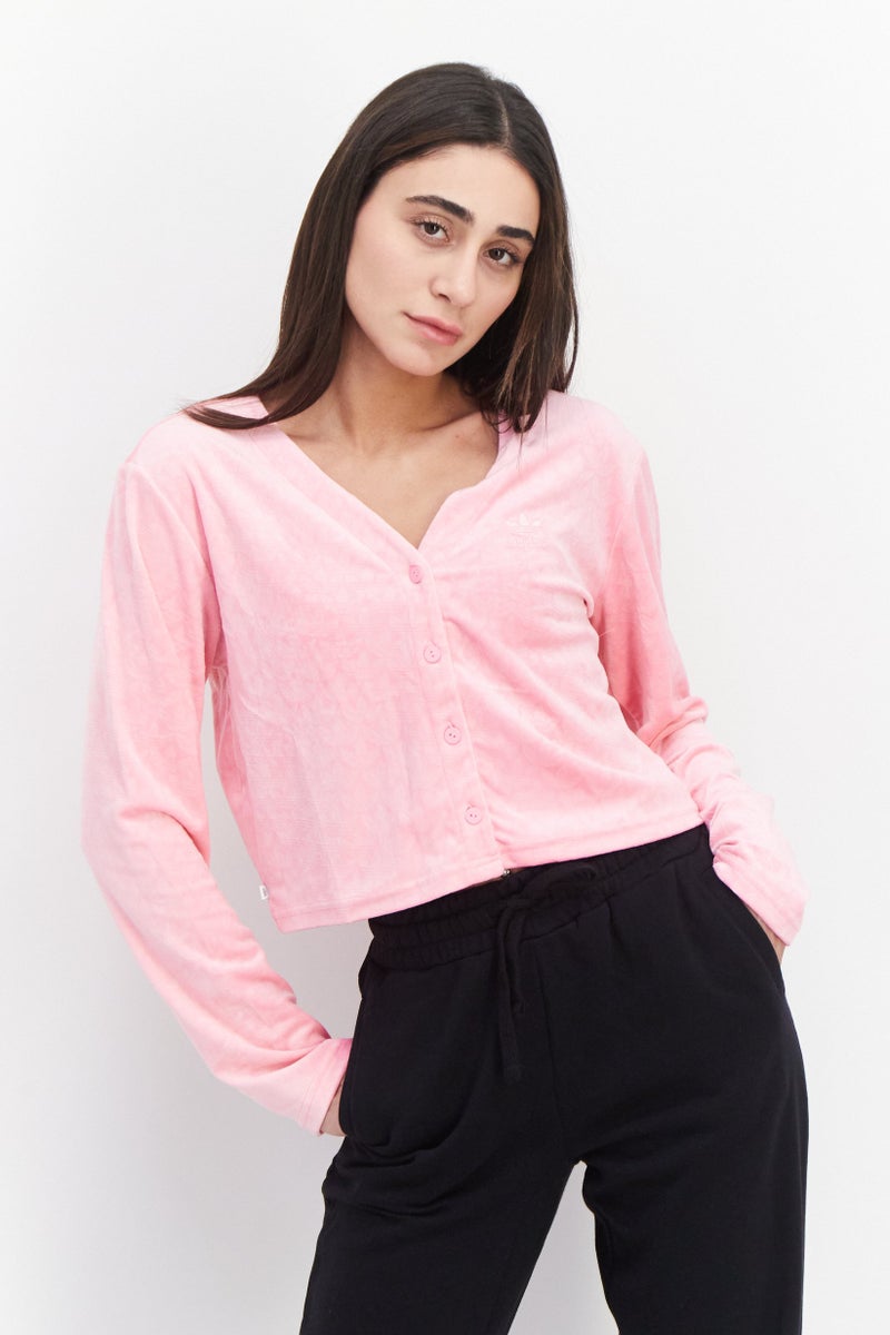 adidas Originals Women Sportswear Fit Brand Logo Training Cardigans, Pink  - Image 1