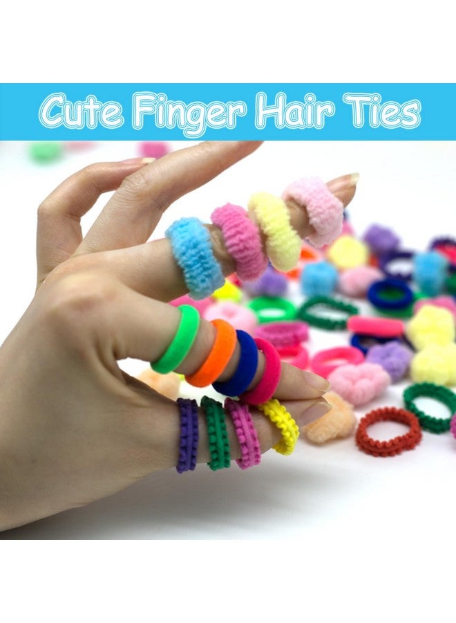 Bluezoo 3 Textures 250Pcs Baby Hair Ties, Seamless Cotton Ponytail Holders for Girls Kids Women, Cute Small Soft Hair Bands, Easy Off, BlueZOO No Damage Tiny Hair Scrunchies, Won't Pull Out, 0.8inch Dia. - Image 5