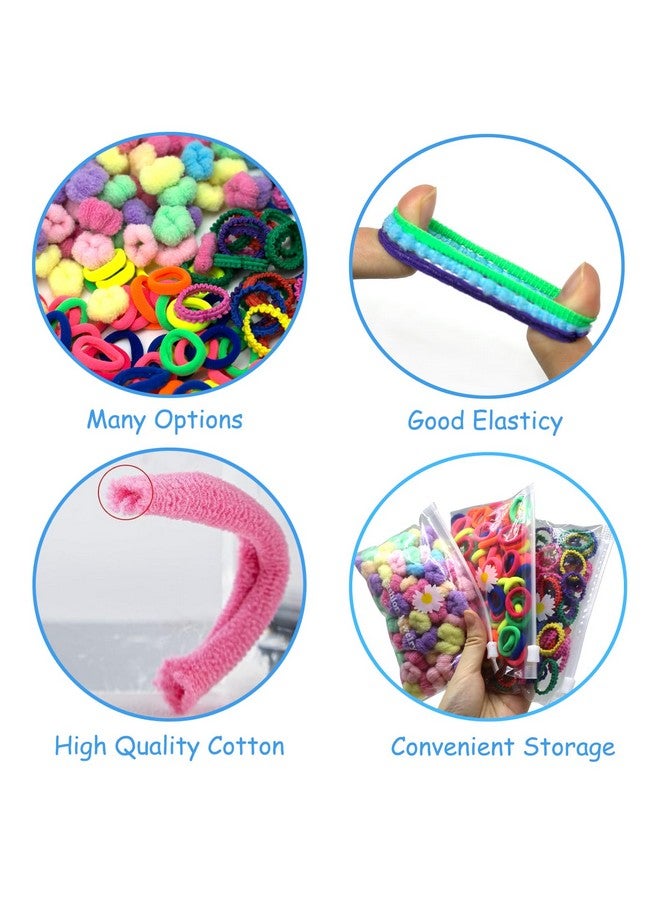 Bluezoo 3 Textures 250Pcs Baby Hair Ties, Seamless Cotton Ponytail Holders for Girls Kids Women, Cute Small Soft Hair Bands, Easy Off, BlueZOO No Damage Tiny Hair Scrunchies, Won't Pull Out, 0.8inch Dia. - Image 3