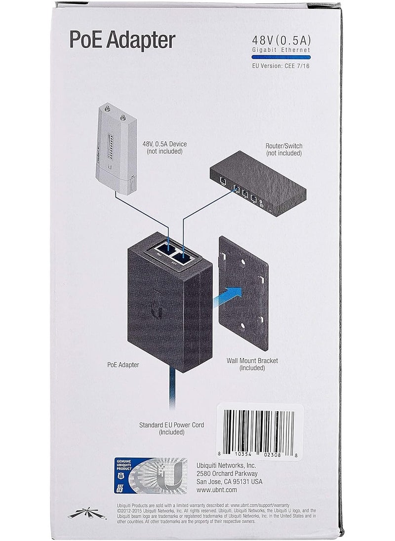 Ubiquiti Networks Ubiquiti Gigabit PoE Injector 48V ( 0.5A ) Gigabit ethernet black  - Image 3