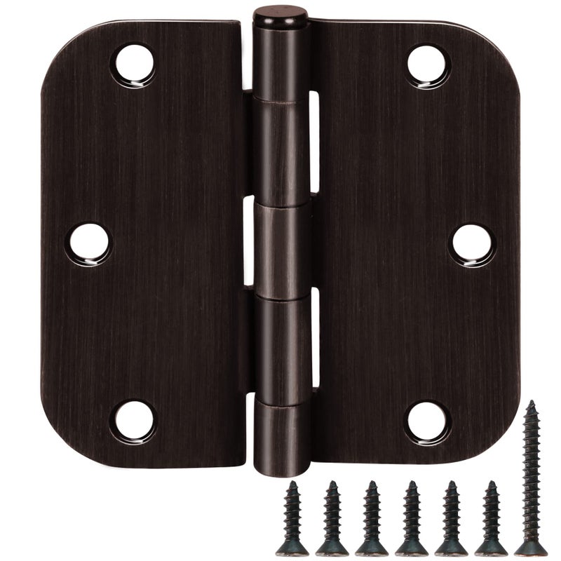 TDCHINGES 18 Pack Oil Rubbed Bronze Door Hinges 3.5" x 3 1/2 Inch Black Brushed Interior Hinge Rounded 5/8" Radius Corner 3 Â½"Iron Residential Standard Bedroom Bifold Single Double Doors Hardware Kit - Image 1