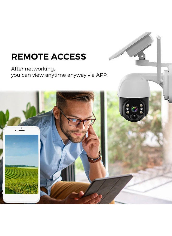 KKmoon - Wireless Solar Panel Security Camera, Wireless Rechargeable Battery Camera 3MP WiFi Home Security Camera - Image 1
