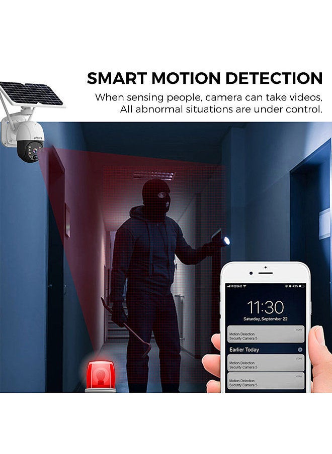 KKmoon - Wireless Solar Panel Security Camera, Wireless Rechargeable Battery Camera 3MP WiFi Home Security Camera - Image 1