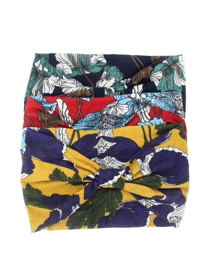 Yeshan Boho Bandeau Headbands For Women Wide Bandana Knot Hair Scarf Floral Printed African Hair Bands Elastic Turban Thick Head Wraps Stretch Cotton Head Bands,Pack Of 6 - Image 4