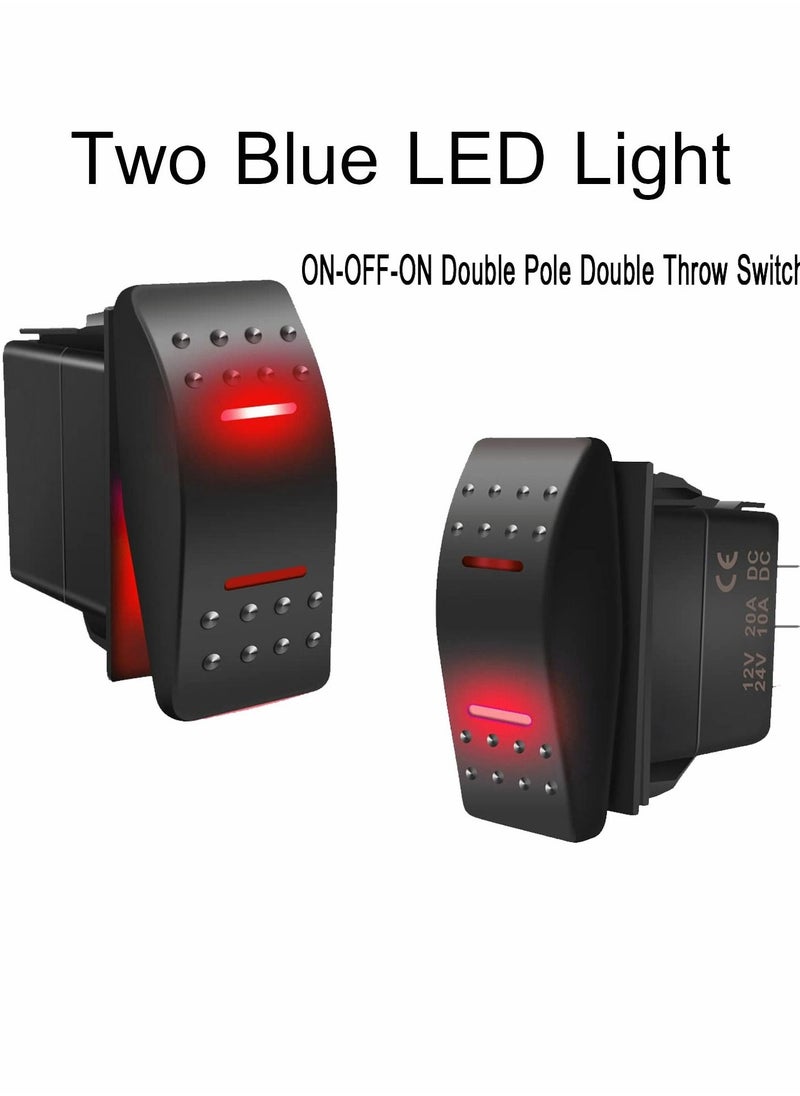 SYOSI Waterproof Rocker Switch Toggle ON OFF Red LED Light 12V 20A 24V 10A 7Pin with Jumper Wires Set for Automotive Cars Vehicles Marine Boats Trucks Trailers 4x4 Caravans RVs ATV UTV and More  - Image 4