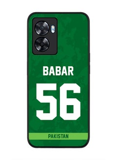 Rugged Black Edge Case for Oppo A57, Slim fit Soft Case Flexible Rubber Edges Thin Cover - Player Name - Babar Azam, Jersey Number- 56