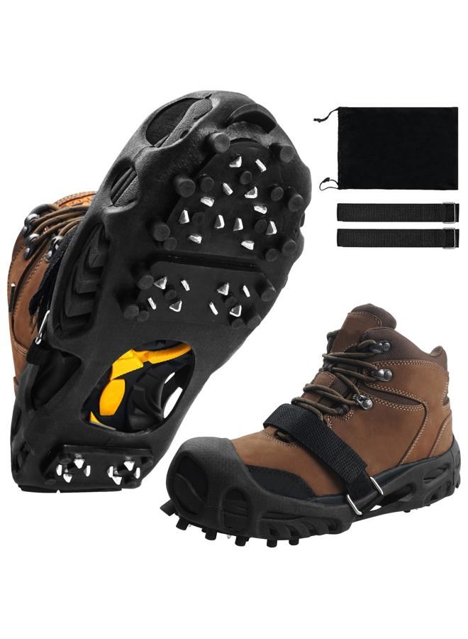 OROOTL Ice Cleats Snow Traction for Footwear Upgraded 28 Spikes Ice Snow Grips Crampon for Men Women Kids Non-Slip Rubber Crampons Over Shoe Boot for Walking on Ice and Snow - Image 1