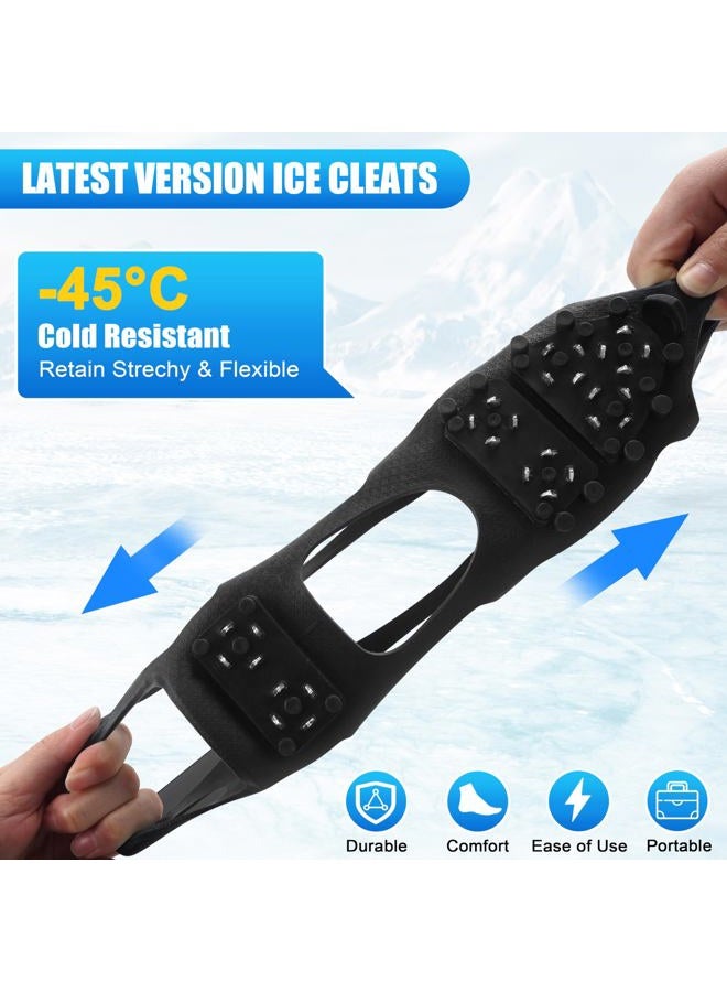 OROOTL Ice Cleats Snow Traction for Footwear Upgraded 28 Spikes Ice Snow Grips Crampon for Men Women Kids Non-Slip Rubber Crampons Over Shoe Boot for Walking on Ice and Snow - Image 5