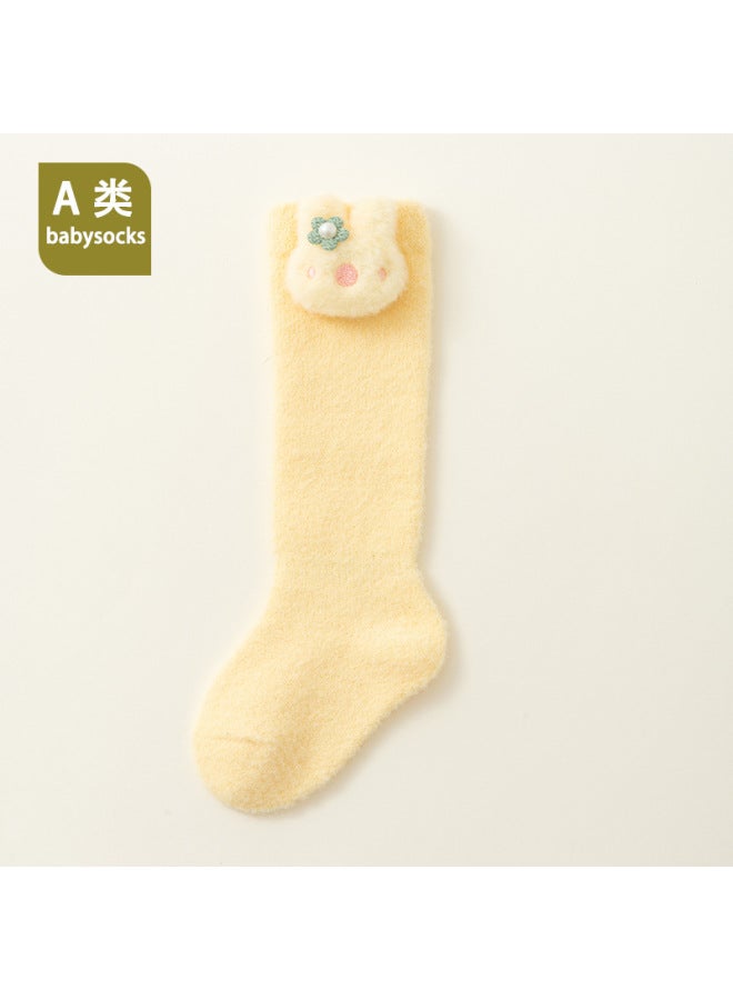 Baby Girl Autumn And Winter Thickened Warm Socks Newborn Long Tube Over The Knee Comfortable Versatile Coral Velvet Socks
