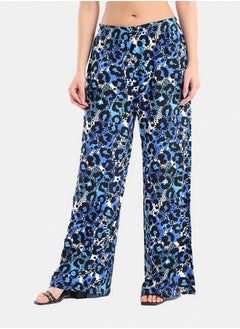 Clue Blue Leopard Printed Pants  - Image 1